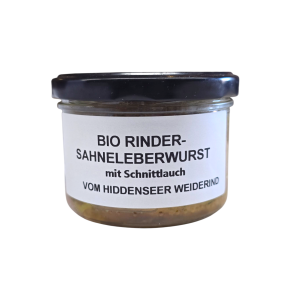 Bio Rinder-Sahneleberwurst mit Schnittlauch im Glas